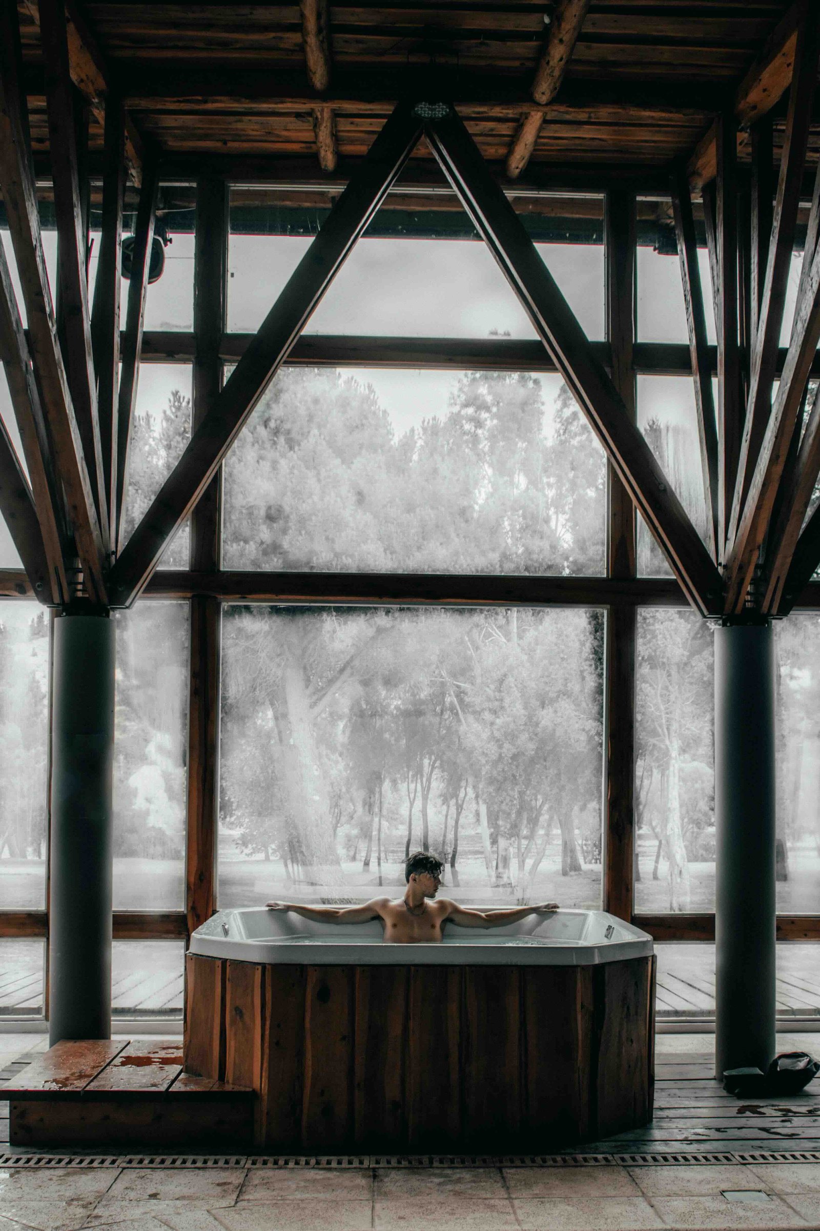 Spa expert repairing spa/hot tub